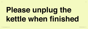 Please unplug the kettle when finished